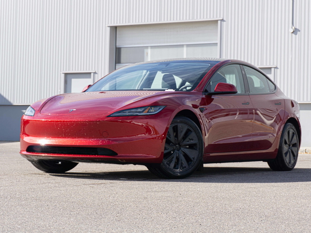 Red 2024 Tesla Model 3 Sedan Rear-Wheel Drive Automatic